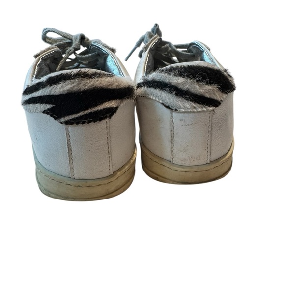 P448 White and Gray Zebra Perforated Sneakers - Picture 2 of 6